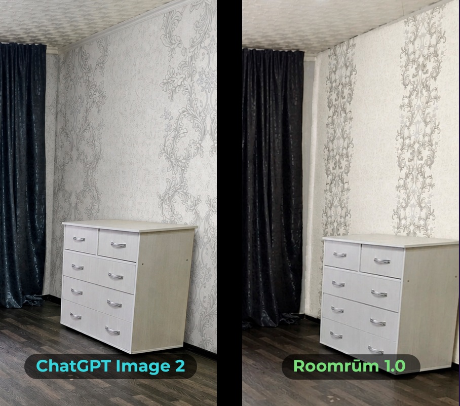 Тот же артикул в рендере ChatGPT и RoomRUM